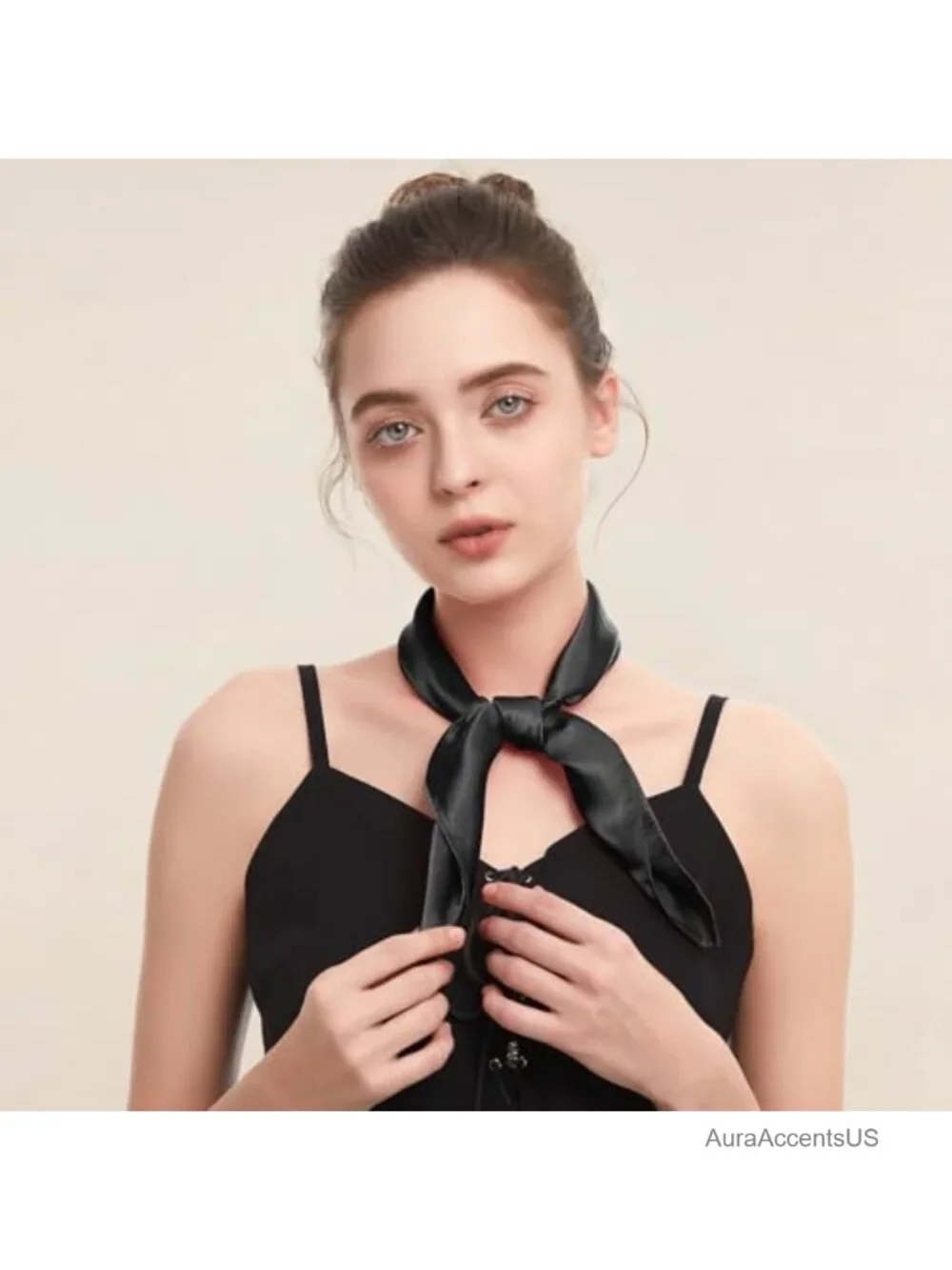 Silk Feeling Scarf Square Wrap Neck Scarf Lightweight Bandana